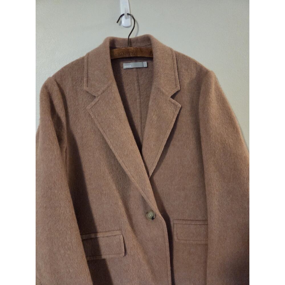 Vince Brushed Wool Alpaca Long Coat Vintage Rose Pink Large MSRP $695 Trench EUC - Picture 10 of 11